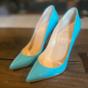 Christian Louboutin So Kate 120mm Patent Mint Blue